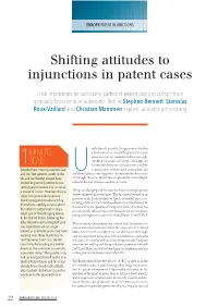 Shifting Attitudes to Injunctions in Patent Cases