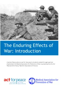 The Enduring Effects of War: Introduction