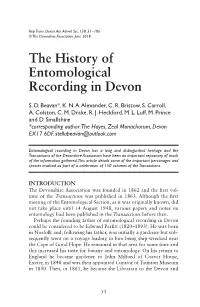 The History of Entomological Recording in Devon