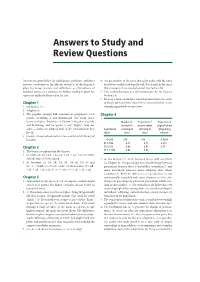 Answers to Study and Review Questions