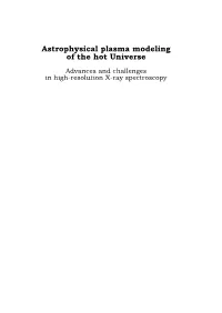 Astrophysical Plasma Modeling of the Hot Universe