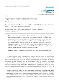 Augustine on Manichaeism and Charisma