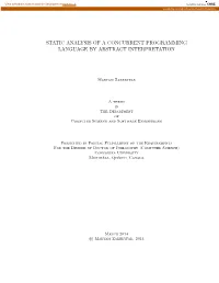 Static Analysis of a Concurrent Programming Language by Abstract Interpretation