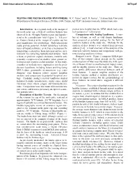 TESTING the PSEUDOCRATER HYPOTHESIS. MC Payne1 and JD