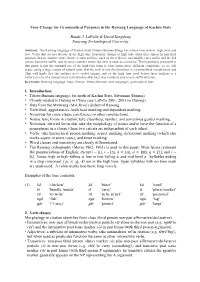 Tone Change for Grammatical Purposes in the Rawang Language of Kachin State