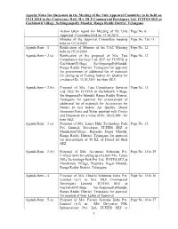 1 Agenda Notes for Discussion in the Meeting of the Unit Approval
