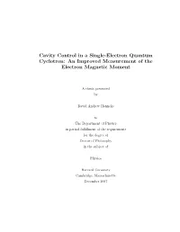 Cavity Control in a Single-Electron Quantum Cyclotron: an Improved Measurement of the Electron Magnetic Moment