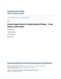 Decision Support System for Safety Warning of Bridge – a Case Study in Central Taiwan