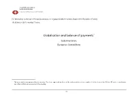 Globalisation and Balance of Payments1