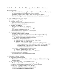 Outline Lecture Seven—The Abbasid Dynasty and Sectarian Divides Within Islam