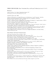 PHILIP JOHN HOLMES: Short Curriculum Vitae and Recent Publications (Updated 06/2017)