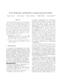 Proof Verification and Hardness of Approximation Problems