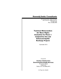Technical Memorandum 2A- Water Rights Evaluation for Phase 1 Conjunctive Use and Enhanced Aquifer Recharge Project