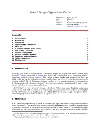 Toward Opaque Typedefs for C++1Y
