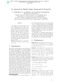 An Approach to Bipolar Vague Group and Its Properties 1 Introduction 2