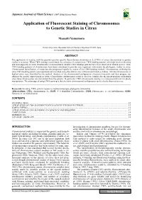 Application of Fluorescent Staining of Chromosomes to Genetic Studies in Citrus