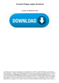 Avisynth Ffmpeg Engine Download