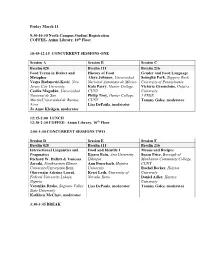 Axinn Library, 10 Th Floor 10:45-12:15 CONCURRENT SESSIONS