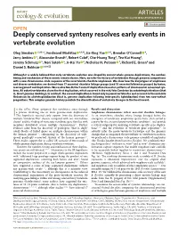 Deeply Conserved Synteny Resolves Early Events in Vertebrate Evolution