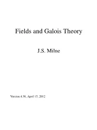 Fields and Galois Theory