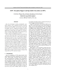 Igpu: Exception Support and Speculative Execution on Gpus