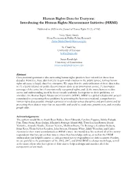 Introducing the Human Rights Measurement Initiative (HRMI)