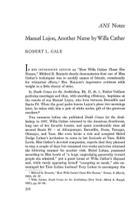 Manuel Lujan, Another Name by Willa Cather