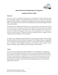 Marine Mammal Stranding Response Programme Summary of Cases In