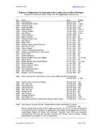 Register of Applications for Land Made to the Lands & Survey Office