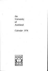 The. University Auckland Calendar 1974