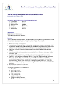 Training Guidelines for Advanced Bronchoscopic Procedures Endorsed Version: February 2012