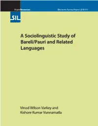 A Sociolinguistic Study of Bareli/Pauri and Related Languages