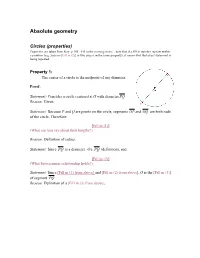 Absolute Geometry