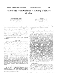 An Unified Framework for Measuring E-Service Quality
