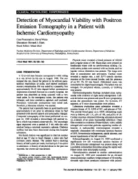 Detection of Myocardial Viability with Positron Emission Tomography in a Patient with Ischemic Cardiomyopathy