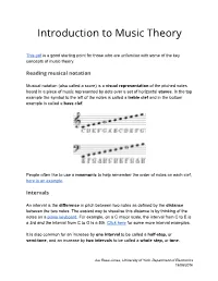 Introduction to Music Theory