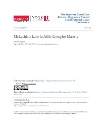 Mclachlin's Law: in All Its Complex Majesty