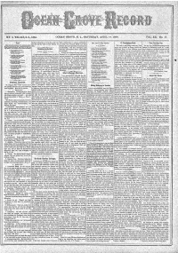 REV. A. WALLACE, D. D., Editor, OCEAN GROVE, N/J., SATURDAY, APRIL 14, 1894