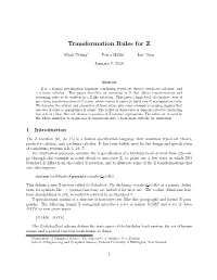 Transformation Rules for Z