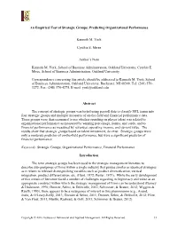 An Empirical Test of Strategic Groups: Predicting Organizational Performance