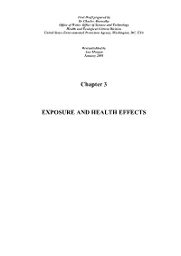 Chapter 3 EXPOSURE and HEALTH EFFECTS