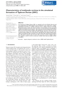 Characteristics of Multiscale Vortices in the Simulated Formation of Typhoon Durian (2001)
