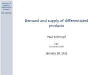 Demand and Supply of Differentiated Products