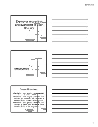 Explosives Recognition and Awareness in Court Security