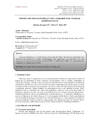 Isolation and Characterization of Active Compounds from Jasminum Multiflorum Leaves
