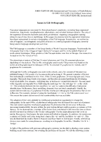 Issues in Udi Orthography