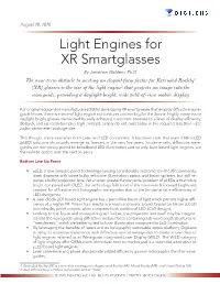 Light Engines for XR Smartglasses by Jonathan Waldern, Ph.D