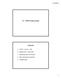 14. TCP/IP Protocol Suite Contents