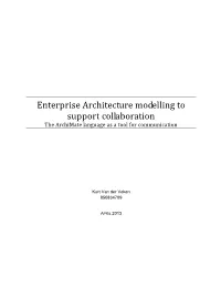Enterprise Architecture Modelling to Support Collaboration the Archimate Language As a Tool for Communication