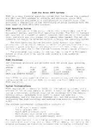FLEX for Acorn 6809 Systems FLEX Is a Very Flexible Operating System That Has Become the Standard for 6800 and 6809 Systems in Industry and Education